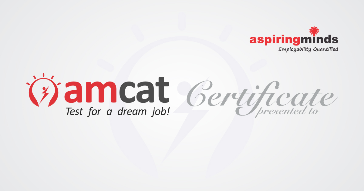 AMCAT Certificate